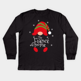 Fiance Gnome Engaged Couples Christmas Kids Long Sleeve T-Shirt